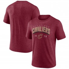 Cleveland Cavaliers Wine Backboard Tri-Blend T-Shirt