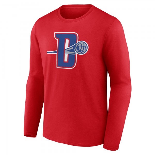 Detroit Pistons Red Alternate Logo Long Sleeve T-Shirt