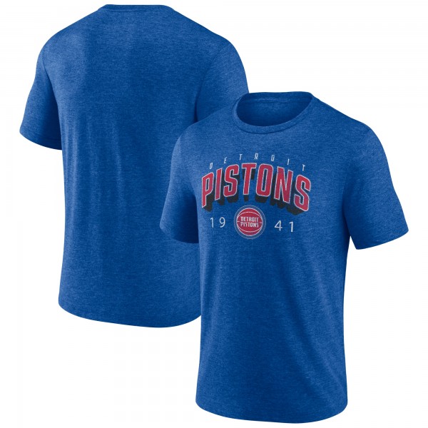 Detroit Pistons Blue Backboard Tri-Blend T-Shirt