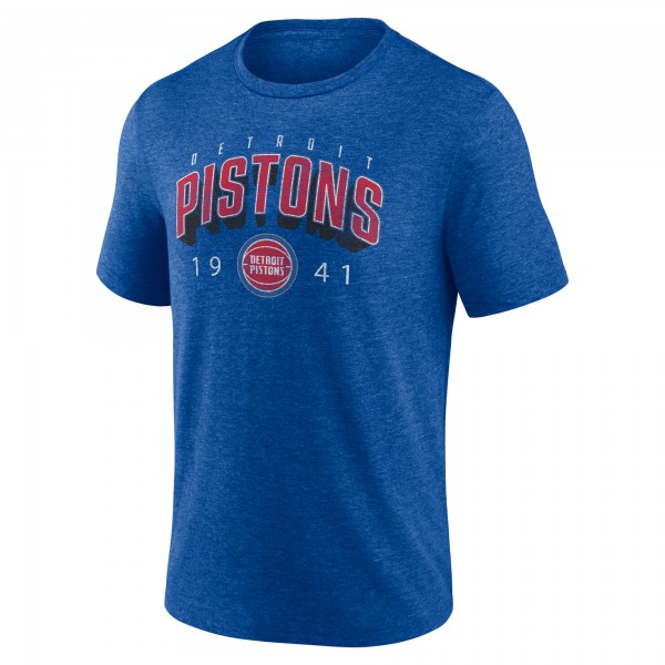 Detroit Pistons Blue Backboard Tri-Blend T-Shirt