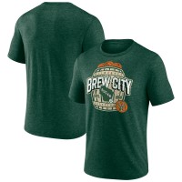 Футболка Milwaukee Bucks Announcer Tri-Blend - Hunter Green