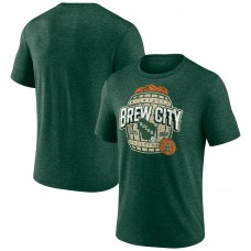 Футболка Milwaukee Bucks Announcer Tri-Blend - Hunter Green