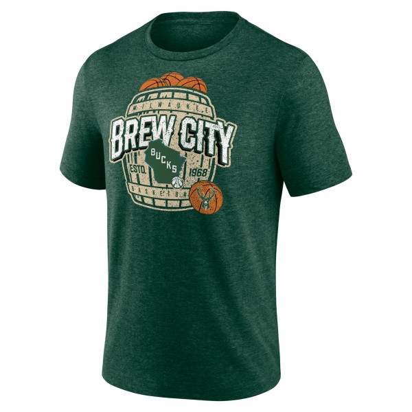 Футболка Milwaukee Bucks Announcer Tri-Blend - Hunter Green
