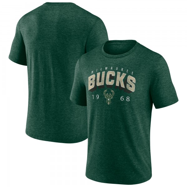 Milwaukee Bucks Hunter Green Backboard Tri-Blend T-Shirt