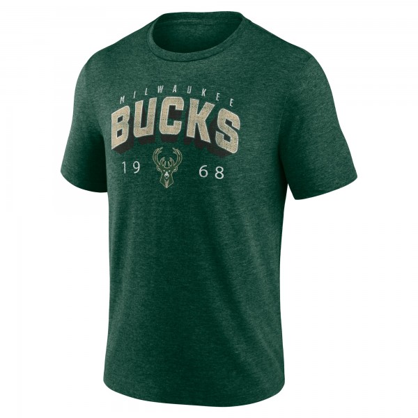 Milwaukee Bucks Hunter Green Backboard Tri-Blend T-Shirt