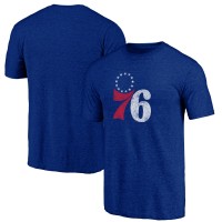 Philadelphia 76ers Royal Distressed Tri-Blend T-Shirt