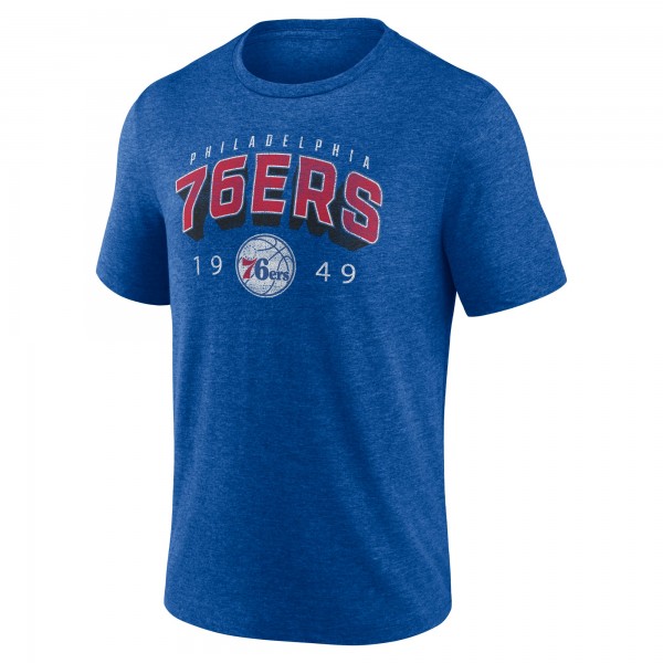 Philadelphia 76ers Royal Backboard Tri-Blend T-Shirt