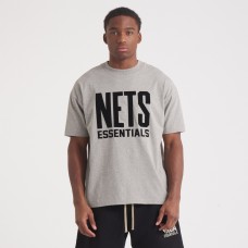 Футболка Unisex Brooklyn Nets Fear of God Gray NBA x ESSENTIALS