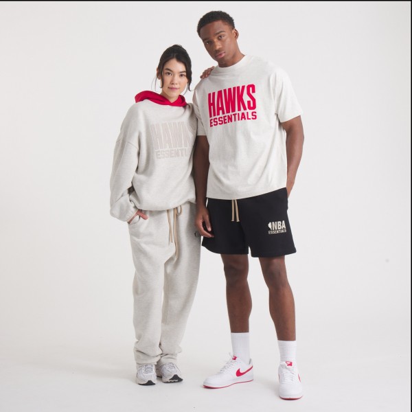 Футболка Unisex Atlanta Hawks Fear of God Heather Gray NBA x ESSENTIALS