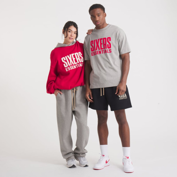 Футболка Unisex Philadelphia 76ers Fear of God Gray NBA x ESSENTIALS
