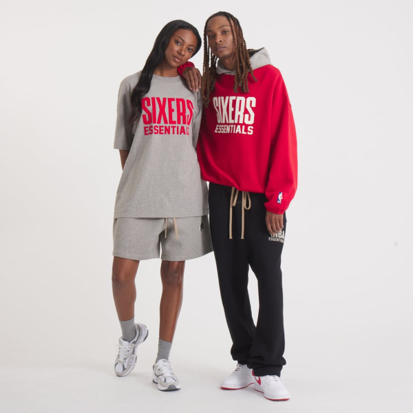 Толстовка Unisex Philadelphia 76ers Fear of God Red NBA x ESSENTIALS