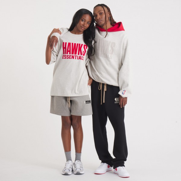 Толстовка Unisex Atlanta Hawks Fear of God Heather Gray NBA x ESSENTIALS