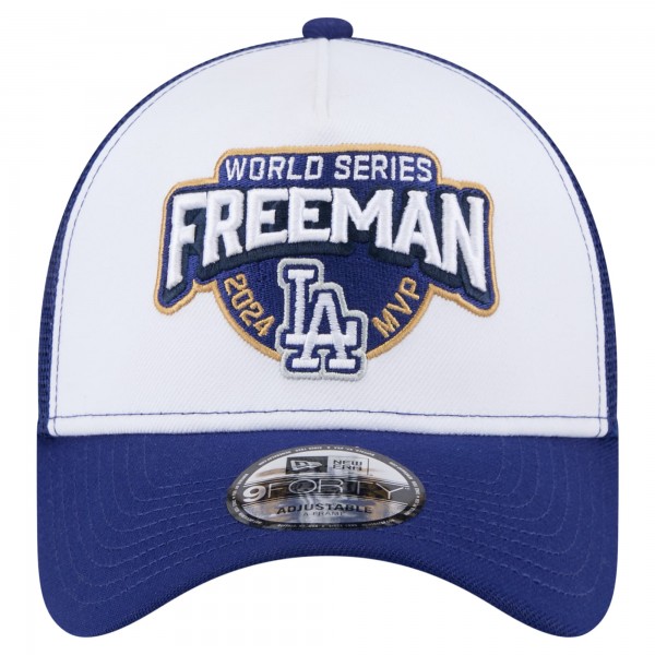 Бейсболка Los Angeles Dodgers Freddie Freeman New Era White 2024 World Series MVP 9FORTY