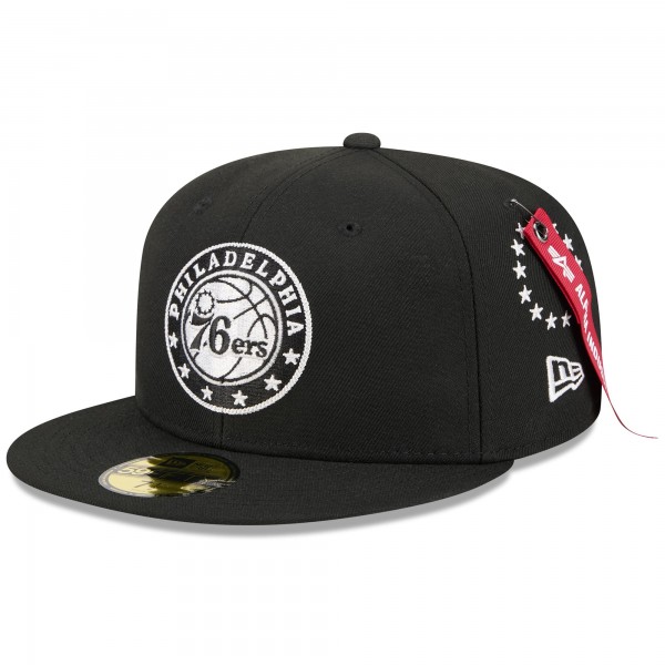 Бейсболка Philadelphia 76ers New Era x Alpha Industries Black 59FIFTY