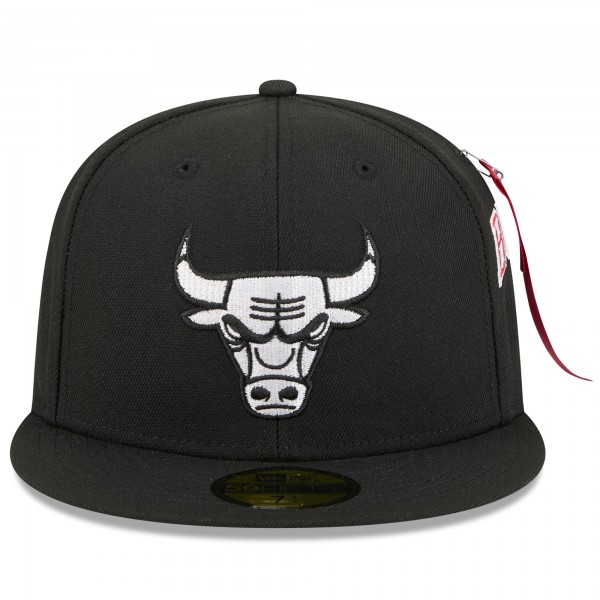 Бейсболка Chicago Bulls New Era x Alpha Industries Black 59FIFTY