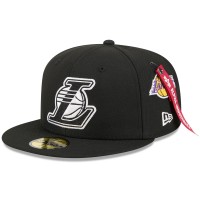 Бейсболка Los Angeles Lakers New Era x Alpha Industries Black 59FIFTY