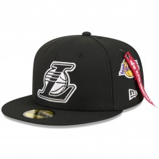 Бейсболка Los Angeles Lakers New Era x Alpha Industries Black 59FIFTY