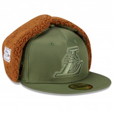 Бейсболка Los Angeles Lakers New Era x Alpha Industries Olive Dog Ear 59FIFTY