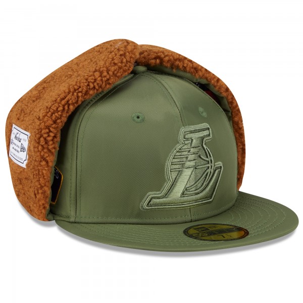 Бейсболка Los Angeles Lakers New Era x Alpha Industries Olive Dog Ear 59FIFTY