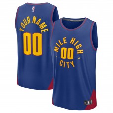 Именная игровая джерси Denver Nuggets Fanatics Blue Fast Break - Statement Edition