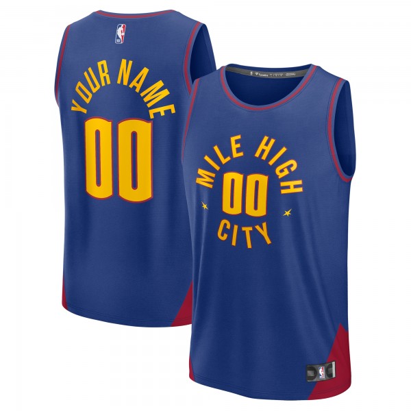 Именная игровая джерси Denver Nuggets Fanatics Blue Fast Break - Statement Edition