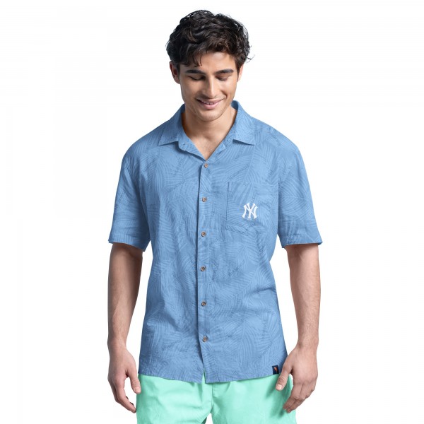 Рубашка с коротким рукавом New York Yankees Margaritaville Blue Linen Party