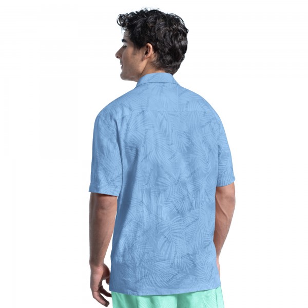 Los Angeles Dodgers Margaritaville Blue Linen Party Button-Up Shirt