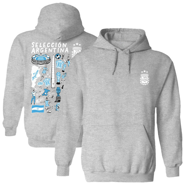 Женская Толстовка Argentina National Team Vive La Fete Impressions Artwork - Gray