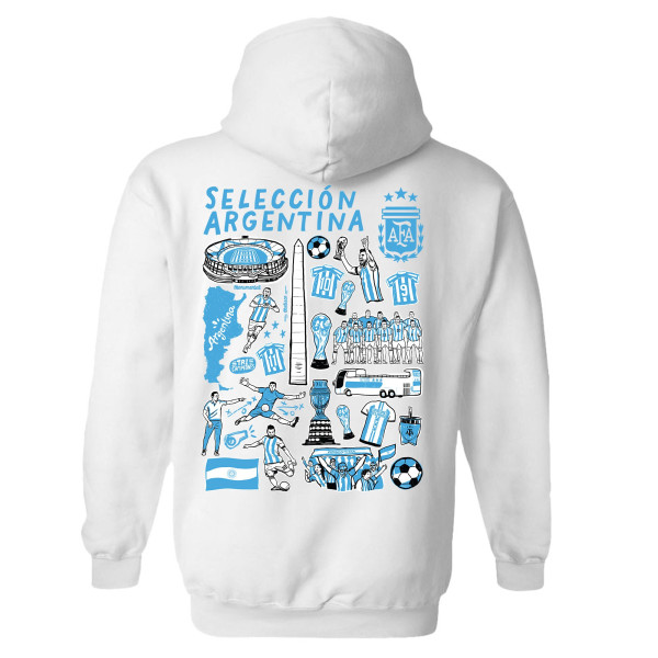 Женская Толстовка Argentina National Team Vive La Fete Impressions Artwork - White