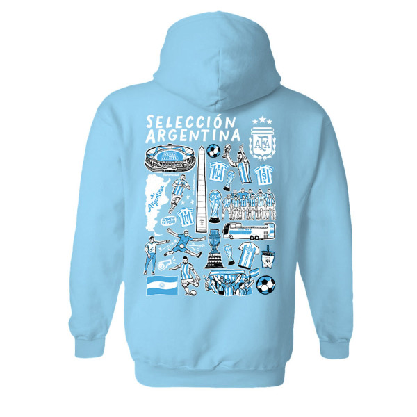 Женская Толстовка Argentina National Team Vive La Fete Impressions Artwork - Light Blue