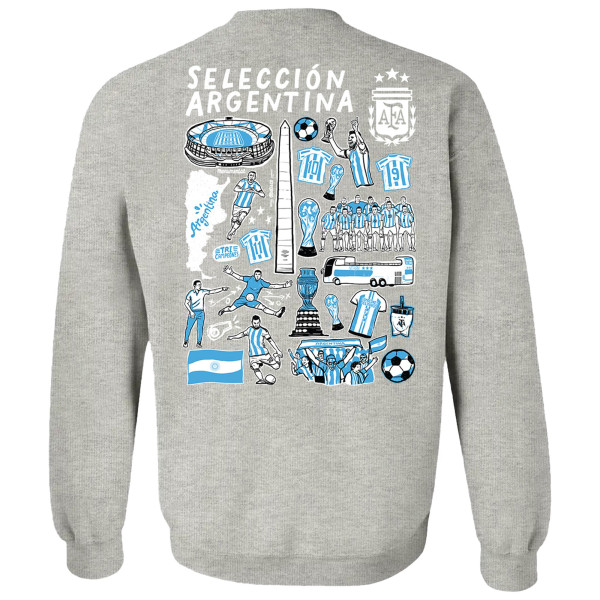Женская Свитшот Argentina National Team Vive La Fete Impressions Artwork Pullover - Gray