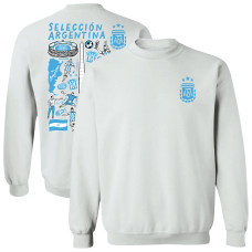 Женская Свитшот Argentina National Team Vive La Fete Impressions Artwork Pullover - White