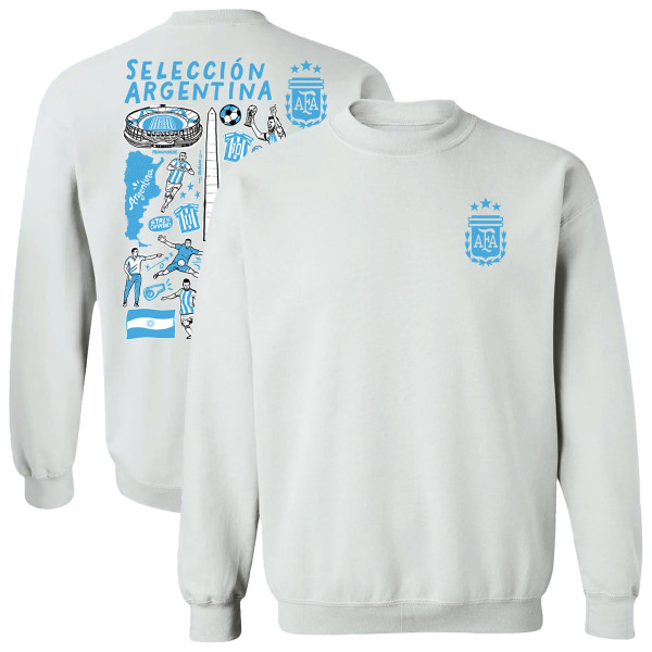 Женская Свитшот Argentina National Team Vive La Fete Impressions Artwork Pullover - White