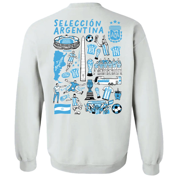 Женская Свитшот Argentina National Team Vive La Fete Impressions Artwork Pullover - White