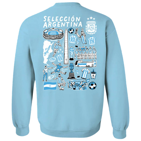 Женская Свитшот Argentina National Team Vive La Fete Impressions Artwork Pullover - Light Blue