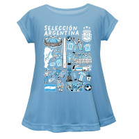 Детская Argentina National Team Vive La Fete Girls Impressions Artwork A-Line Top - Light Blue