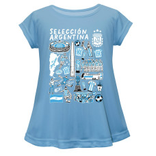 Детская Argentina National Team Vive La Fete Girls Impressions Artwork A-Line Top - Light Blue