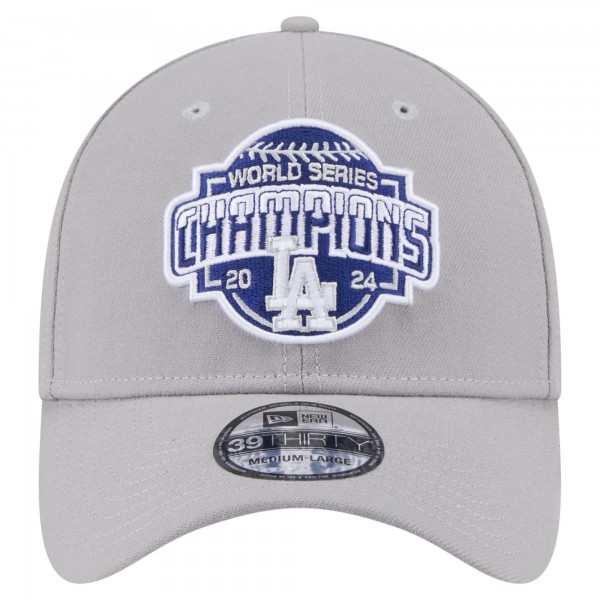 Бейсболка Los Angeles Dodgers New Era Gray 2024 World Series Champions 39THIRTY