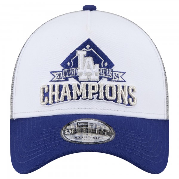 Бейсболка Los Angeles Dodgers New Era White 2024 World Series Champions 9FORTY