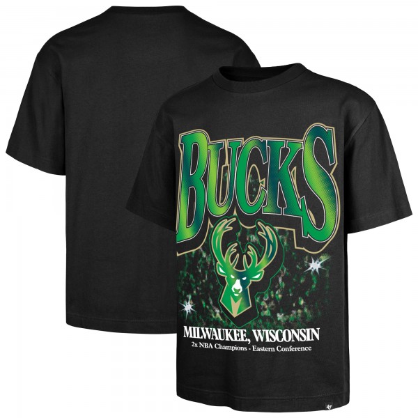 Milwaukee Bucks 47 Black Past Champs Collection Flashbulb Foundation T-Shirt
