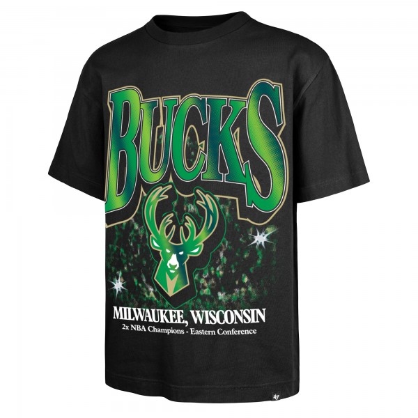 Milwaukee Bucks 47 Black Past Champs Collection Flashbulb Foundation T-Shirt
