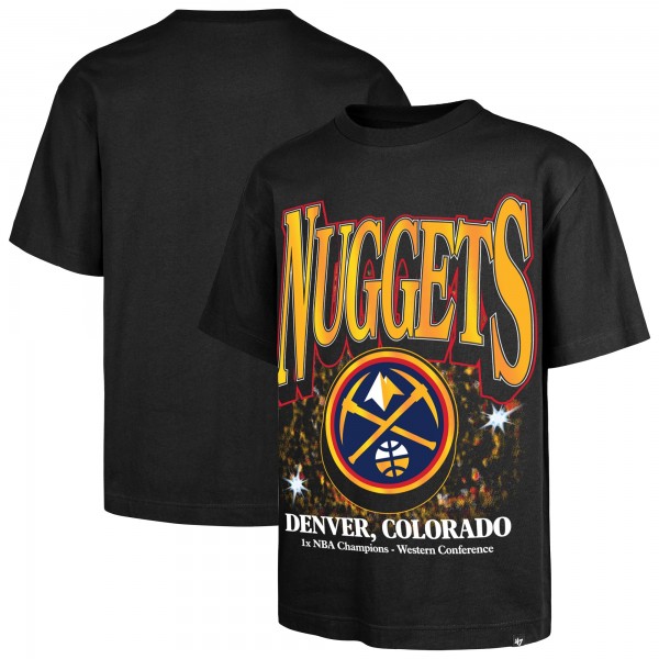 Denver Nuggets 47 Black Past Champs Collection Flashbulb Foundation T-Shirt