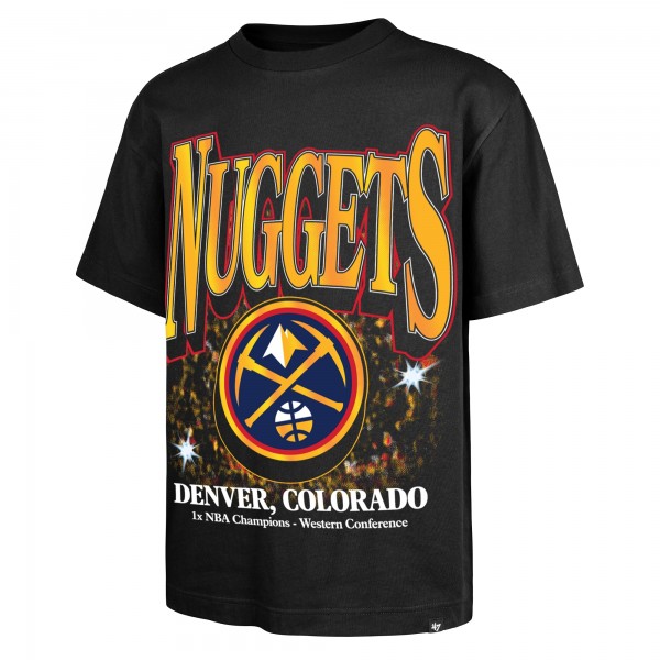 Denver Nuggets 47 Black Past Champs Collection Flashbulb Foundation T-Shirt