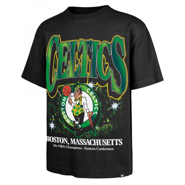 Boston Celtics 47 Black Past Champs Collection Flashbulb Foundation T-Shirt