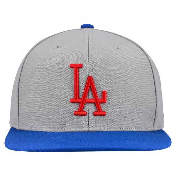 Los Angeles Dodgers Mitchell & Ness Gray Cooperstown Collection Basic Flip Snapback Hat