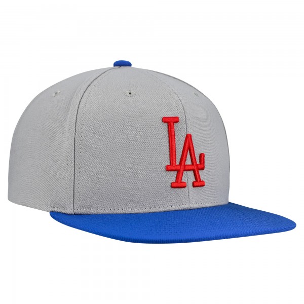 Los Angeles Dodgers Mitchell & Ness Gray Cooperstown Collection Basic Flip Snapback Hat