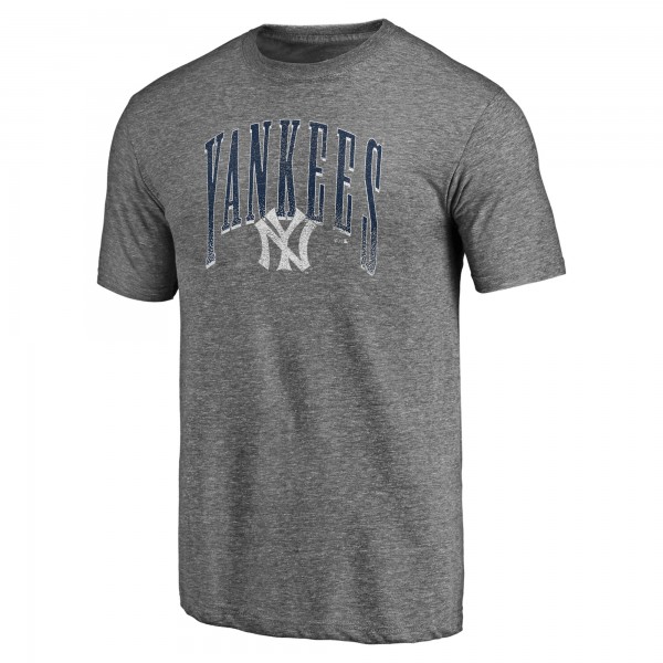 New York Yankees Heather Gray Line Corps Tri-Blend T-Shirt