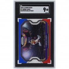 LeBron James Los Angeles Lakers 2020-21 Panini Prizm Red White Blue Prizm #1 SGC Authenticated 9 Card