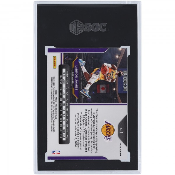LeBron James Los Angeles Lakers 2020-21 Panini Prizm Red White Blue Prizm #1 SGC Authenticated 9 Card