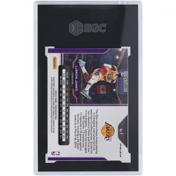 LeBron James Los Angeles Lakers 2020-21 Panini Prizm Ruby Wave Prizm #1 SGC Authenticated 8.5 Card